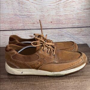 Pre Owned Clarks Collection Brown Leather oxford casual Boat Shoes Men's US 12